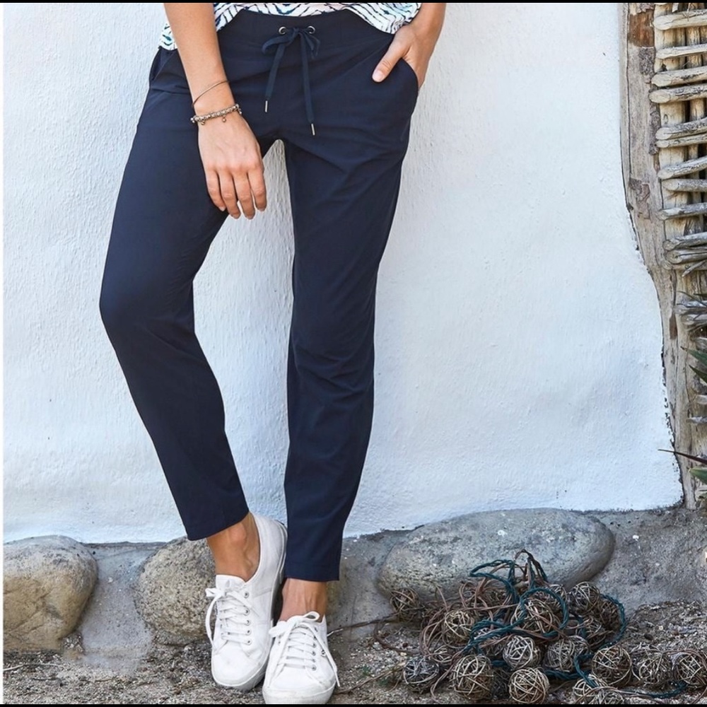 Athleta Navy Drawstring Track Pants